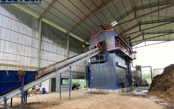 Hệ thống lò hơi tầng sôi 15 tấn/giờ đốt vỏ cây dài (vỏ cây chưa băm)